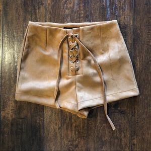 Faux Suede High Waist Shorts
